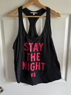 Victoria's Secret Stay the Night Graphic Racer Back Tank Size Large